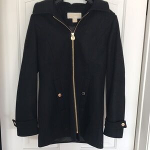 Elegant Black wool blend like new Women's Coat MICHAEL Michael Kors PETITE XS